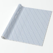 Klassiek inpakpapier blauw & wit gestreept (Uitgerold)