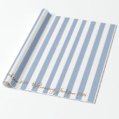 Klassiek inpakpapier blauw & wit gestreept (Uitgerold)
