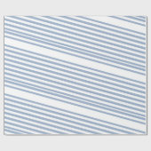 Klassiek inpakpapier blauw & wit gestreept (Vlak)
