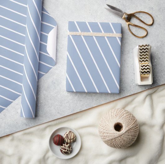 Klassiek inpakpapier blauw & wit gestreept (Crafts)