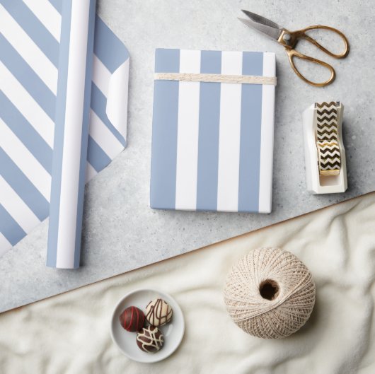 Klassiek inpakpapier blauw & wit gestreept (Crafts)