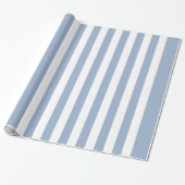 Klassiek inpakpapier blauw & wit gestreept (Uitgerold)