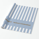 Klassiek inpakpapier blauw & wit gestreept (Uitgerold)
