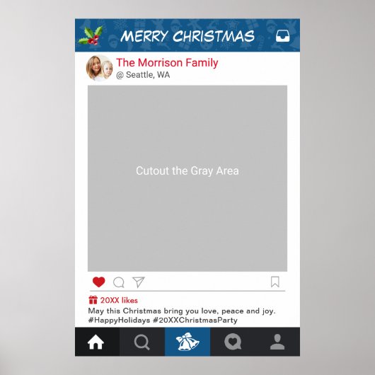 Klassiek Instagram-frame Kerstfeest Foto Prop Poster (Voorkant)