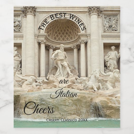 Klassiek Italiaans waslabel Wijn Etiket (Enkel label)
