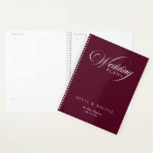 Klassiek Ivoor Bourgondië Calligrafie Plan Notitie Planner (Display)