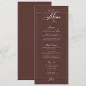 Klassiek ivoor bruin kalligrafie huwelijksmenu menu (Voorkant / Achterkant)