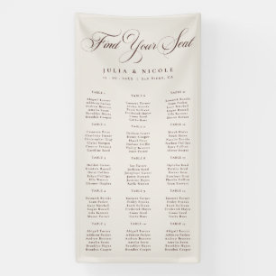 Klassiek Ivoor Bruin Trouwstoelen Chart Bord Spandoek