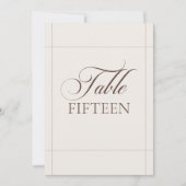 Klassiek Ivoor Choco Bruin Calligrafie Tafelnummer (Voorkant)