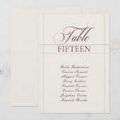 Klassiek Ivoor Choco Bruin Calligrafie Tafelnummer (Voorkant / Achterkant)