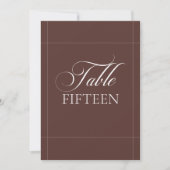 Klassiek Ivoor Choco Bruin Calligrafie Tafelnummer (Voorkant)