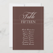 Klassiek Ivoor Choco Bruin Calligrafie Tafelnummer (Voorkant)