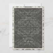 Klassiek Ivoor Damast Rococo Patroon Foto Huwelijk Bedankkaart (Achterkant)