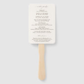 Klassiek Ivoor Elegant Trouwprogramma Handwaaier (Achterkant)
