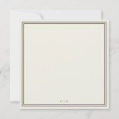 Klassiek Ivoor & Goud Monogram Vierkant Trouwfeest Kaart (Achterkant)