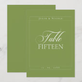 Klassiek Ivoor Groen Calligrafie Tafelnummer (Voorkant / Achterkant)