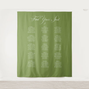 Klassiek ivoor groen trouw zitplaats chart bord wandkleed