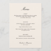 Klassiek Ivoor Script Elegante Trouw Aangepast Menu (Voorkant)