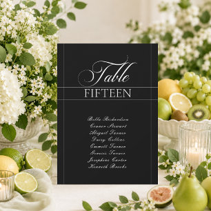 Klassiek Ivoor Zwart Calligrafie Tafel Nummer Bord Kaart