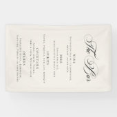 Klassiek Ivoren Huwelijksbar Menu Ontvangst Decor Spandoek (Horizontaal)