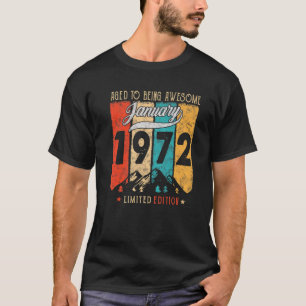 Klassiek januari 1972 50 Jaar Oud Grappige 50e Ver T-shirt