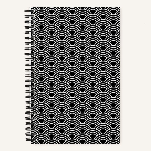 Klassiek Japans Seigaiha-golfpatroon Notitieboek (Voorkant)