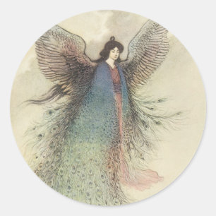 Klassiek Japans sprookje, De Maan Maagd Ronde Sticker