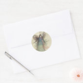 Klassiek Japans sprookje, De Maan Maagd Ronde Sticker (Envelop)