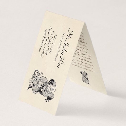 Klassiek japans Tattoo bloeddraak Visitekaartje (Voorkant)