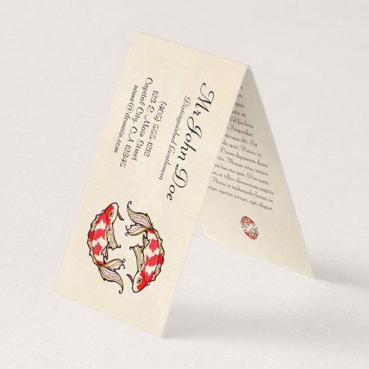 Klassiek japans tattoo van karpers visitekaartje (Voorkant)