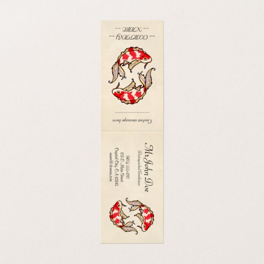 Klassiek japans tattoo van karpers visitekaartje (Buitenkant ongevouwen)