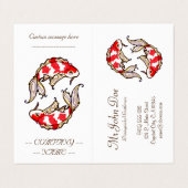 Klassiek japans tattoo van karpers visitekaartje (Buitenkant ongevouwen)