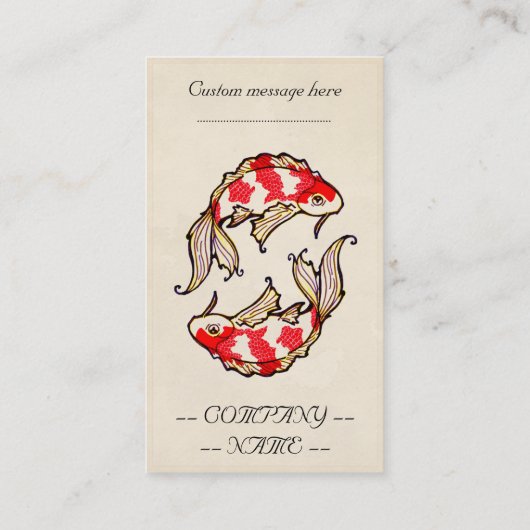 Klassiek japans tattoo van karpers visitekaartje (Achterkant)