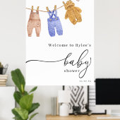 Klassiek jongens babyshower welkomstbord poster (Thuiskantoor)
