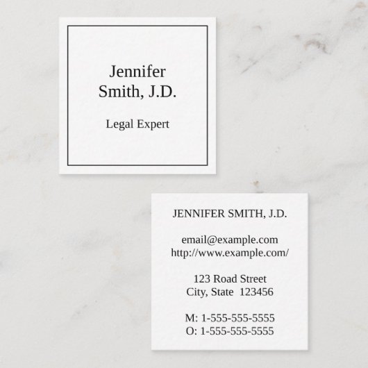Klassiek, juridisch professioneel Visitekaartje (Voorkant / Achterkant)