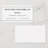 Klassiek, juridisch professioneel Visitekaartje (Voorkant / Achterkant)