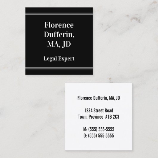Klassiek, juridisch professioneel Visitekaartje (Voorkant / Achterkant)