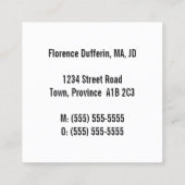 Klassiek, juridisch professioneel Visitekaartje (Achterkant)