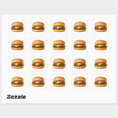 Klassiek kaasburger voedselbeeld vierkante sticker (Vel)