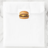 Klassiek kaasburger voedselbeeld vierkante sticker (Tas)
