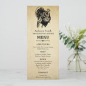 Klassiek kalkoen thanksgiving diner menu (Staand voorkant)