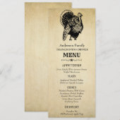 Klassiek kalkoen thanksgiving diner menu (Voorkant / Achterkant)