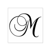 Klassiek kalligrafie script letter M monogram Rubberstempel (Afrduk)