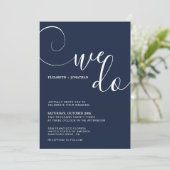 Klassiek kalligrafie script we doen marineblauw br kaart (Staand voorkant)