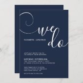 Klassiek kalligrafie script we doen marineblauw br kaart (Voorkant / Achterkant)