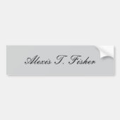 Klassiek kalligrafiescript Plain Simple Gray Bumpersticker (Voorkant)