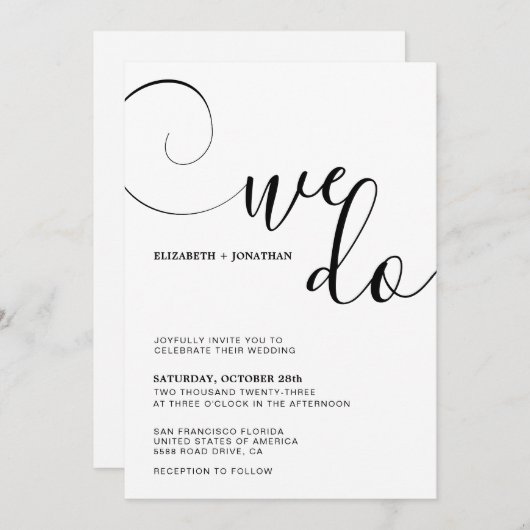 Klassiek kalligrafiescript wij binden kaart (Voorkant / Achterkant)