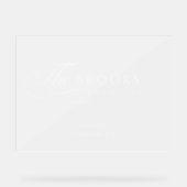 Klassiek kalligrafisch doorschijnend bruilofts acryl bord (Voorkant)