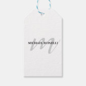 Klassiek kalligrafisch monogram professioneel cadeaulabel (Voorkant)