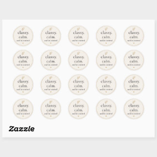 Klassiek Kalm & In Controle Zachte Vrouwelijke Est Ronde Sticker